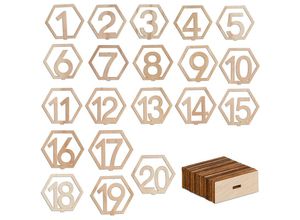 4052025461201 - Tischnummern Hochzeit Zahlen 1–20 hbt 10x11x25 cm Feste u Gastronomie Tischnummernschilder Holz natur - Relaxdays 4052025461201 - Tischnummern Hochzeit Zahlen 1–20 hbt 10x11x25 cm Feste u Gastronomie Tischnummernschilder Holz natur - Relaxdays