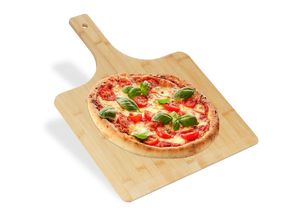 4052025463045 - Pizzaschieber xxl Bambus 50x38 cm eckig Pizzaschaufel abgerundete Kanten mit Griff Brotschieber natur - Relaxdays