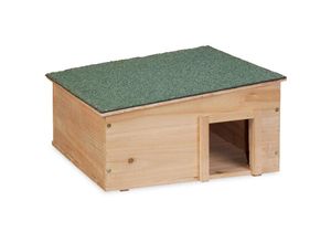 4052025467845 - Igelhaus Holz Igelhotel mit Boden 2 Kammern Winterquartier für Igel Garten hbt 215x40x40 cm hellbraun - Relaxdays