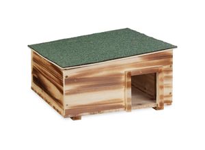 4052025467852 - Igelhaus geflammtes Holz Igelhotel Boden 2 Kammern Winterquartier Igel Garten hbt 215x40x40 cm braun - Relaxdays