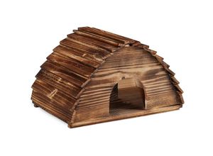 4052025467883 - Igelhaus geflammtes Holz Igelhotel Boden katzensicher Winterquartier Igel Garten hbt 25x40x30 cm braun - Relaxdays