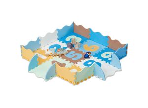 4052025468200 - Puzzlematte mit Zahlen 34-tlg Spielmatte mit Rand schadstofffrei abwaschbar Schaumstoff Babymatte bunt - Relaxdays