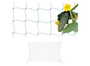 4052025468712 - Ranknetz 2er Set für Gewächshaus 200x500 cm Rankhilfe Gurken Maschenweite 10 cm Gewächshausnetz pe grün - Relaxdays