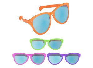 4052025475581 - Relaxdays Partybrille 12er Set Riesenbrillen für Party Karneval und Festival aus Kunststoff blaue Gläser mehrfarbig