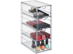 4052025479428 - Relaxdays - Schubladenbox 4 Fächer Organizer für Make Up Büro Bastelsachen Kunststoff Schubladenturm transparent