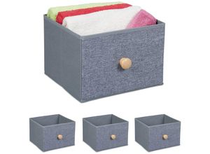 4052025480523 - Aufbewahrungsbox 4er Set Ordnungsbox Stoff 16 l Regalkorb faltbar mit Griff hbt 20 x 285 x 275 cm grau - Relaxdays 4052025480523 - Aufbewahrungsbox 4er Set Ordnungsbox Stoff 16 l Regalkorb faltbar mit Griff hbt 20 x 285 x 275 cm grau - Relaxdays