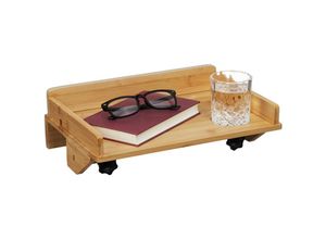 4052025481957 - Relaxdays - Bettablage Mini-Nachttisch zum Klemmen Bett & Hochbett hbt 115 x 36 x 245 cm Tablethalter Bambus natur