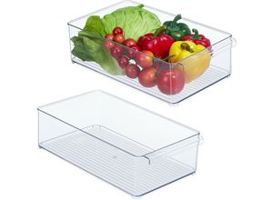 4052025483388 - 2 x Kühlschrank Organizer Aufbewahrung von Lebensmitteln HxBxT 10 x 205 x 365 cm Küchenbox mit Griff transparent