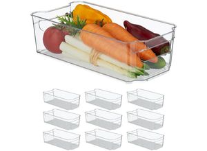 4052025484118 - 10 x Kühlschrank Organizer Aufbewahrung von Lebensmitteln HxBxT 9 x 315 x 155 cm Küchenbox mit Griff transparent