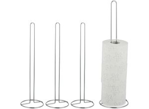 4052025485115 - 4 x Ersatzrollenhalter für je 5 Ersatzrollen Klopapier Metall freistehend Klopapierständer HxD 50 x 14 cm silber