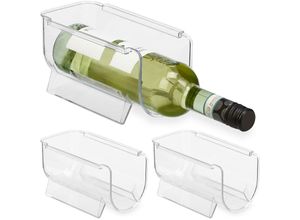 4052025485818 - Relaxdays - 3 x Kühlschrank Flaschenablage stapelbar Getränkeaufbewahrung Limo Wein Bier HxBxT 10 x 11 x 205 cm transparent