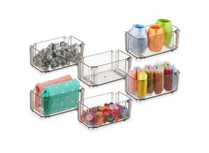 4052025487508 - Schubladen Ordnungssystem 6-tlg Organizer Unterwäsche Socken Make-up zusammensteckbar Kunststoff braun - Relaxdays