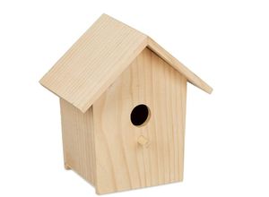 4052025488383 - Relaxdays - Deko Vogelhaus Holz Vogelhäuschen zum Aufhängen HxBxT 21 x 19 x 14 cm Vogelvilla Garten Balkon natur