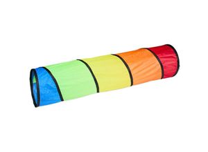 4052025489120 - Spieltunnel bunt farbenfroher Krabbeltunnel Kinder 180 x ø 46 cm robuster Pop-up Tunnel Polyester bunt - Relaxdays