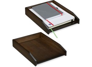 4052025491376 - Relaxdays - 2 x Briefablage stapelbar din A4 Papier Büro Schreibtisch Dokumentenablage Bambus HxBxT 6 x 25 x 33 cm braun 4052025491376 - Relaxdays - 2 x Briefablage stapelbar din A4 Papier Büro Schreibtisch Dokumentenablage Bambus HxBxT 6 x 25 x 33 cm braun