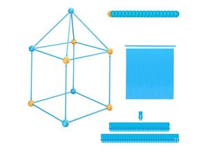 4052025494384 - Diy Konstruktionsspielzeug Kinderhöhle 85-tlg Bau Set Höhle bauen Röhrenbaukasten Stecksystem mehrfarbig - Relaxdays