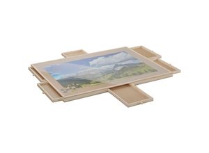 4052025502508 - Puzzlebrett mit 6 Schubladen für Puzzle bis 1000 Teile drehbar aus Holz Puzzlematte Puzzleplateau natur - Relaxdays