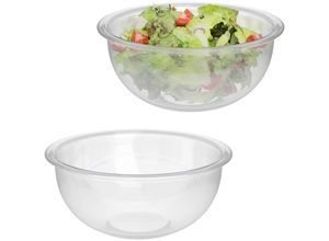 4052025868826 - Salatschüssel Glas 2er Set 24 Liter Rührschüssel Servierschüssel Küche runde Glasschüsseln transparent - Relaxdays