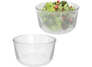 4052025868833 - Salatschüssel Glas 2er Set 16 Liter Rührschüssel Servierschüssel Küche runde Glasschüsseln transparent - Relaxdays