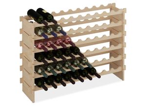 4052025868864 - Relaxdays - Weinregal für 60 Weinflaschen stapelbares Flaschenregal hbt 73x103x25 cm erweiterbar Kiefernholz natur