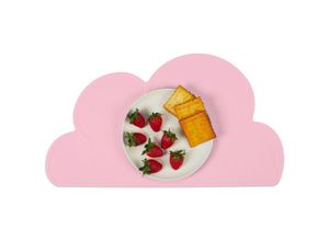 4052025876845 - Platzdeckchen für Kinder Wolke rutschfest abwaschbar Tisch Silikonmatte Baby b x t 47 x 265 cm rosa - Relaxdays