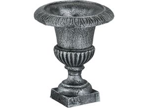4052025882129 - Relaxdays - Dekovase Gusseisen HxD 23 x 19 cm Vintage Deko Wohnzimmer antike Vase für Kunstblumen Pokalvase silber