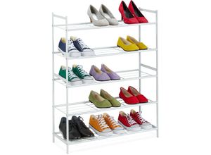 4052025882990 - Schuhregal Metall 5 Ablagen Schuhaufbewahrung für 15 Paar Schuhe hbt 90 x 70 x 26 cm Standregal weiß - Relaxdays 4052025882990 - Schuhregal Metall 5 Ablagen Schuhaufbewahrung für 15 Paar Schuhe hbt 90 x 70 x 26 cm Standregal weiß - Relaxdays