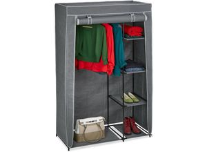 4052025895730 - Relaxdays - Stoffschrank mit Kleiderstange & 5 Ablagen Faltschrank mit Reißverschluss hbt 161x1055x45cm anthrazit 4052025895730 - Relaxdays - Stoffschrank mit Kleiderstange & 5 Ablagen Faltschrank mit Reißverschluss hbt 161x1055x45cm anthrazit