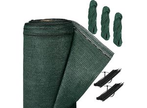 4052025895938 - Zaunblende 1x50 m Sichtschutz für Gartenzaun & Balkon UV-stabilisiert wetterfest hdpe Gewebe dunkelgrün - Relaxdays