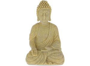 4052025896751 - Relaxdays - Buddha Figur sitzend 30 cm Gartenfigur Dekofigur Wohnzimmer Polyresin wetterfest frostsicher sand