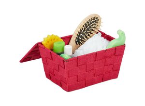 4052025898632 - Aufbewahrungskorb mit Deckel Flechtoptik Bad Organizer HxBxT 105 x 195 x 145 cm Kunststoff bordeaux - Relaxdays 4052025898632 - Aufbewahrungskorb mit Deckel Flechtoptik Bad Organizer HxBxT 105 x 195 x 145 cm Kunststoff bordeaux - Relaxdays