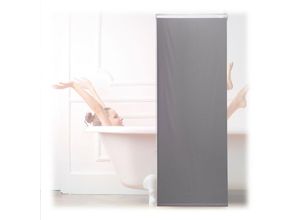 4052025900779 - Duschrollo 60x240 cm Seilzugrollo für Dusche & Badewanne Decke & Fenster Badrollo wasserabweisend grau - Relaxdays