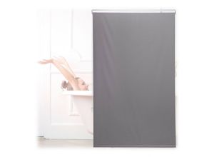 4052025900816 - Duschrollo 100x240 cm Seilzugrollo für Dusche & Badewanne Decke & Fenster Badrollo wasserabweisend grau - Relaxdays