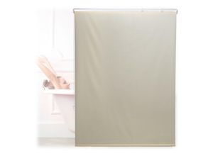 4052025900885 - Duschrollo 120x240 cm Seilzugrollo für Dusche & Badewanne Decke & Fenster Badrollo wasserabweisend beige - Relaxdays