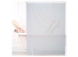 4052025900946 - Relaxdays Duschrollo 120x240 cm Seilzugrollo für Dusche & Badewanne Decke & Fenster Badrollo wasserabweisend weiß