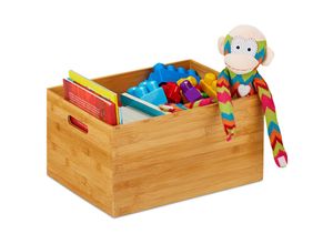 4052025905101 - Relaxdays Aufbewahrungskiste Bambus stabil offen Ordnungsbox ohne Deckel HBT 21 x 40 x 30 cm Bambuskiste natur