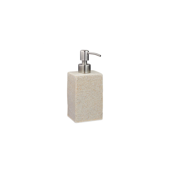 4052025908744 - Seifenspender 200 ml nachfüllbar Bad wc Küche Flüssigseifenspender Polyresin Edelstahlpumpe beige - Relaxdays