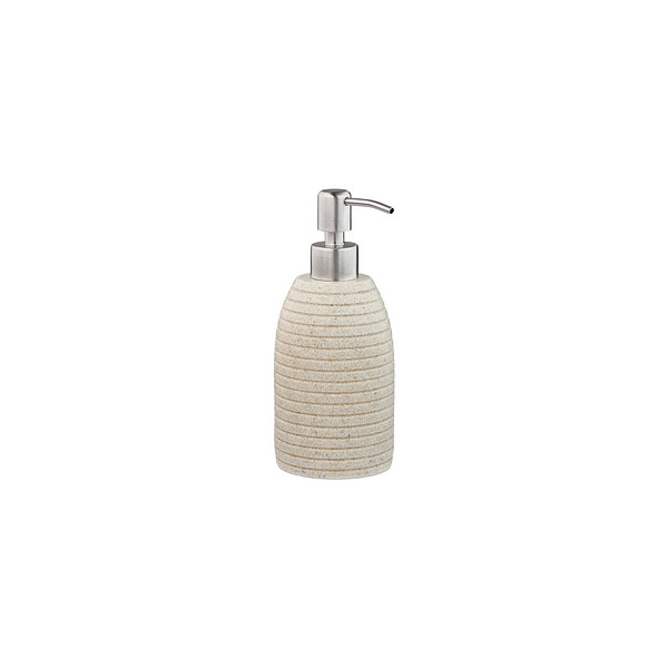 4052025908782 - Seifenspender 300 ml nachfüllbar Bad wc Küche Flüssigseifenspender Polyresin Edelstahlpumpe beige - Relaxdays