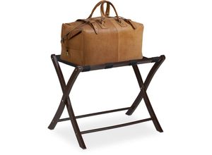 4052025913144 - Kofferständer Holz klappbar Gepäckablage Kofferaufbewahrung für Reisegepäck HxBxT 525x665x48 cm braun - Relaxdays