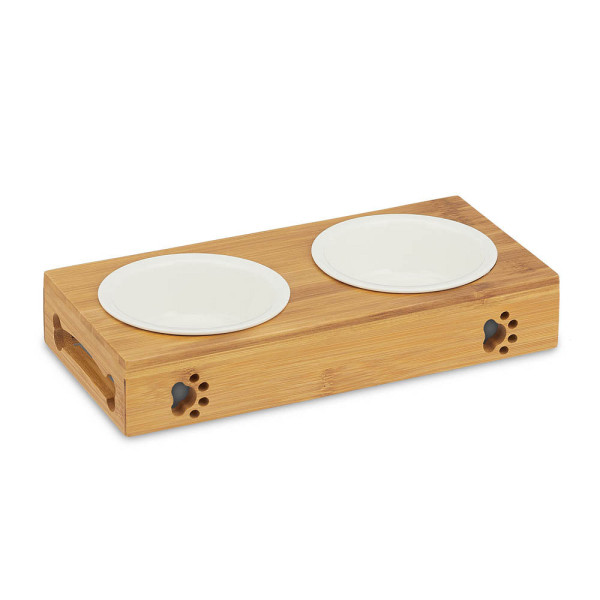 4052025916114 - Futterstation HundeKatzen braun 295 x 140 x 55 cm 4052025916114 relaxdays