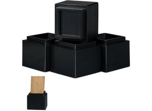 4052025916206 - Möbelerhöher 4er Set Erhöhung um 85 cm für Tische Stühle und andere Möbel HxBxT 10x115x115 cm schwarz - Relaxdays