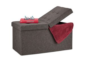 4052025916923 - Sitzbank mit Stauraum faltbar gepolstert klappbarer Deckel Flur Wohn- & Schlafzimmer Truhenbank braun - Relaxdays