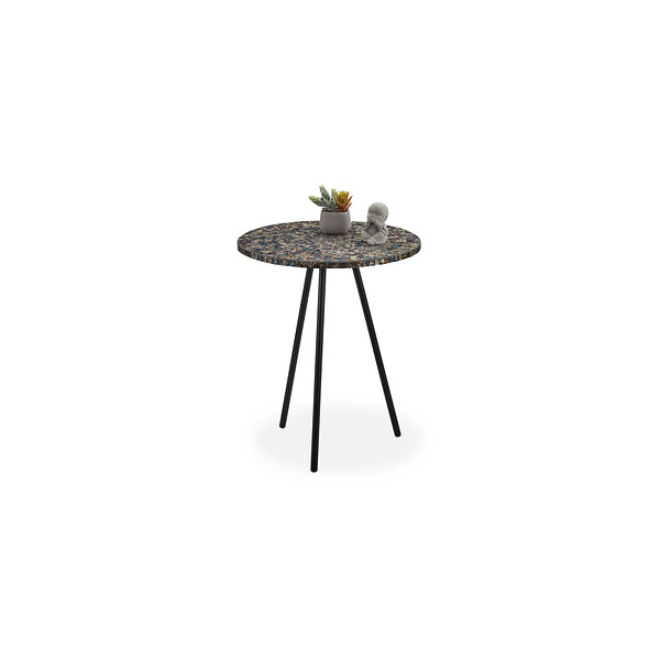 4052025924539 - Beistelltisch Mosaik runder Ziertisch handgefertigtes Unikat Mosaiktisch HxD 50 x 41 cm schwarz-gold - Relaxdays