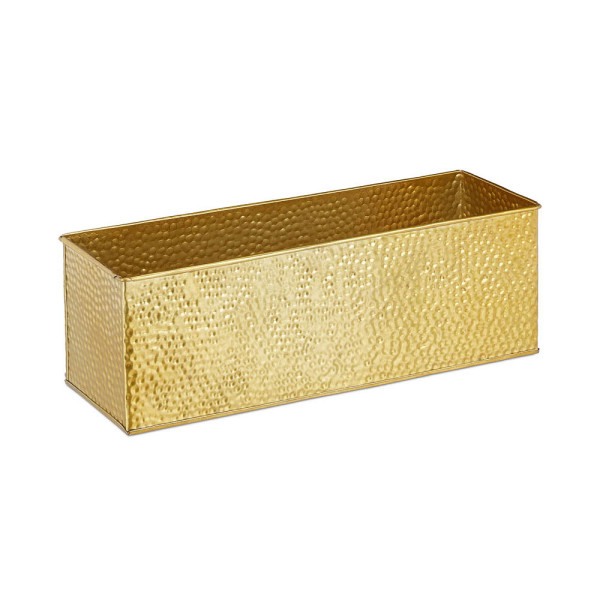 4052025924676 - relaxdays Blumenkasten Metall gold rechteckig 400 x 135 cm