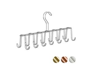 4052025927936 - Gürtelhalter Krawattenhalter aus Metall platzsparend 14 Haken Krawatten & Gürtel Kleiderschrank silber - Relaxdays