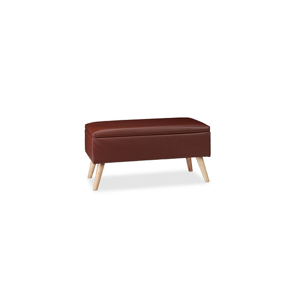 4052025934040 - Sitzbank mit Stauraum 40 l gepolstert Holzbeine Truhenbank Kunstleder HxBxT 40 x 80 x 395 cm braun - Relaxdays 4052025934040 - Sitzbank mit Stauraum 40 l gepolstert Holzbeine Truhenbank Kunstleder HxBxT 40 x 80 x 395 cm braun - Relaxdays