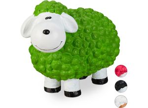 4052025934972 - Xxl Gartenfigur Schaf Tierfigur wetterfest handbemalte Gartendeko innen & außen Keramik 44 cm grün - Relaxdays
