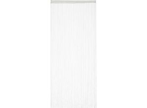 4052025941703 - Fadenvorhang weiß kürzbar mit Tunneldurchzug für Türen & Fenster waschbar Fadengardine 90x245 cm white - Relaxdays