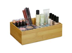 4052025942243 - Ordnungsbox Bambus stapelbar natürliche Optik Aufbewahrungsbox Küche Bad HxBxT 7 x 23 x 15 cm natur - Relaxdays