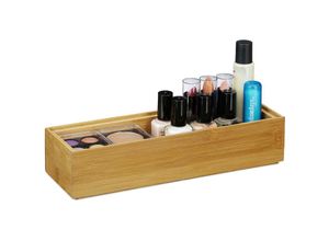 4052025942250 - Relaxdays - Ordnungsbox Bambus stapelbar natürliche Optik Aufbewahrungsbox Küche Bad HxBxT 5 x 23 x 75 cm natur